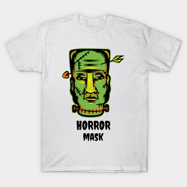 Halloween Mask, Horror Mask, Horror T-Shirt, Horror film, Halloween costume Short. T-Shirt by jamalelnajjar